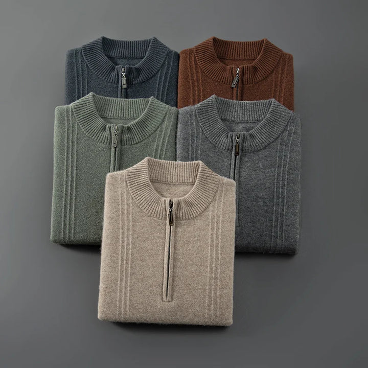 Elara™ | Lyx Cashmere Half Zip Tröja med Fins Snitt